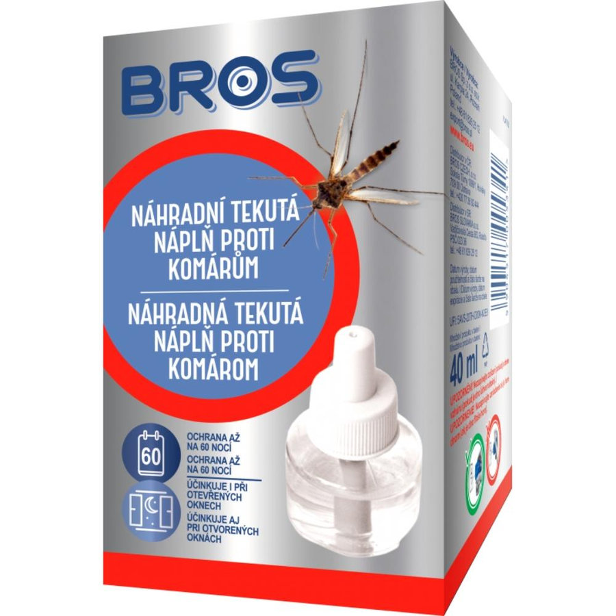 Bros Náhradná tekutá náplň proti komárom do elektrického odparovača 40 ml