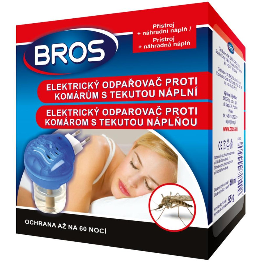 Bros Elektrický odparovač proti komárom s tekutou náplňou 1 ks