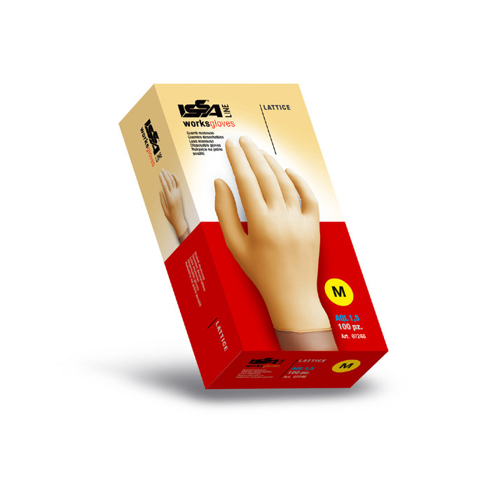 ISSA LINE 07248 Jednorazové rukavice latexové 100 ks