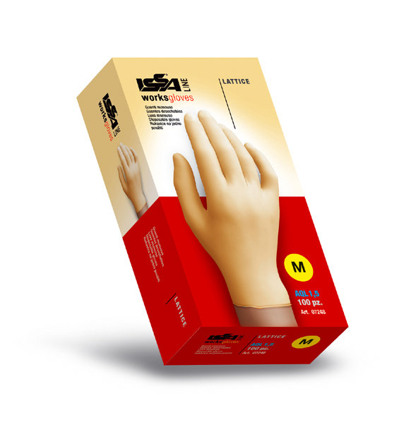 ISSA LINE 07248 Jednorazové rukavice latexové 100 ks