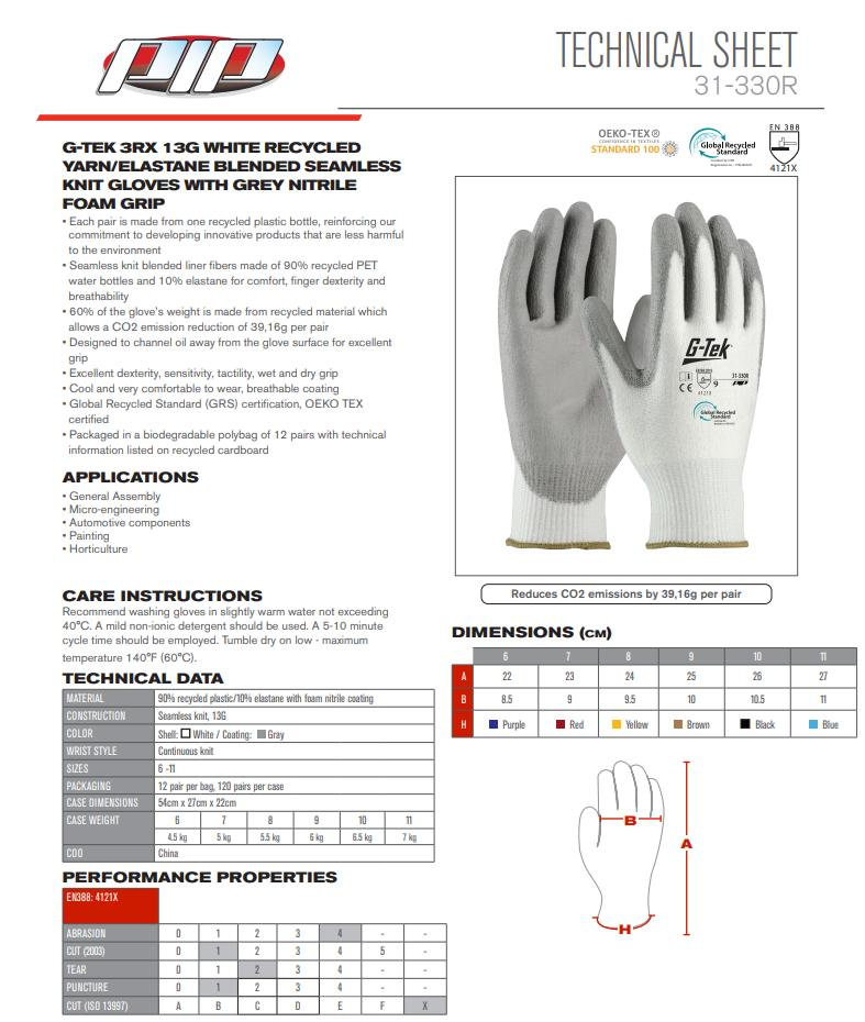 G-Tek 3RX 31-330R-EN Pracovné rukavice