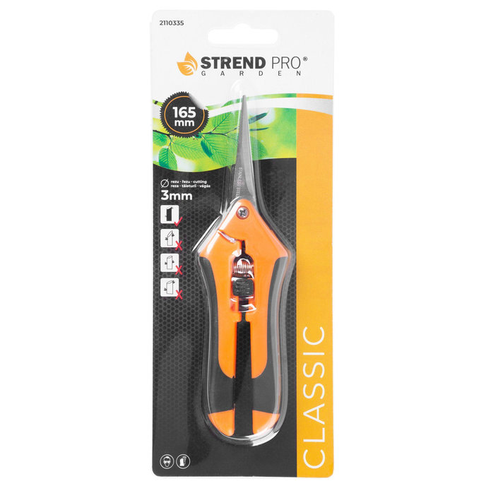Strend Pro Nožnice ručné, záhradné, zastrihávacie na kvety, rastliny a konáre, oranžové
