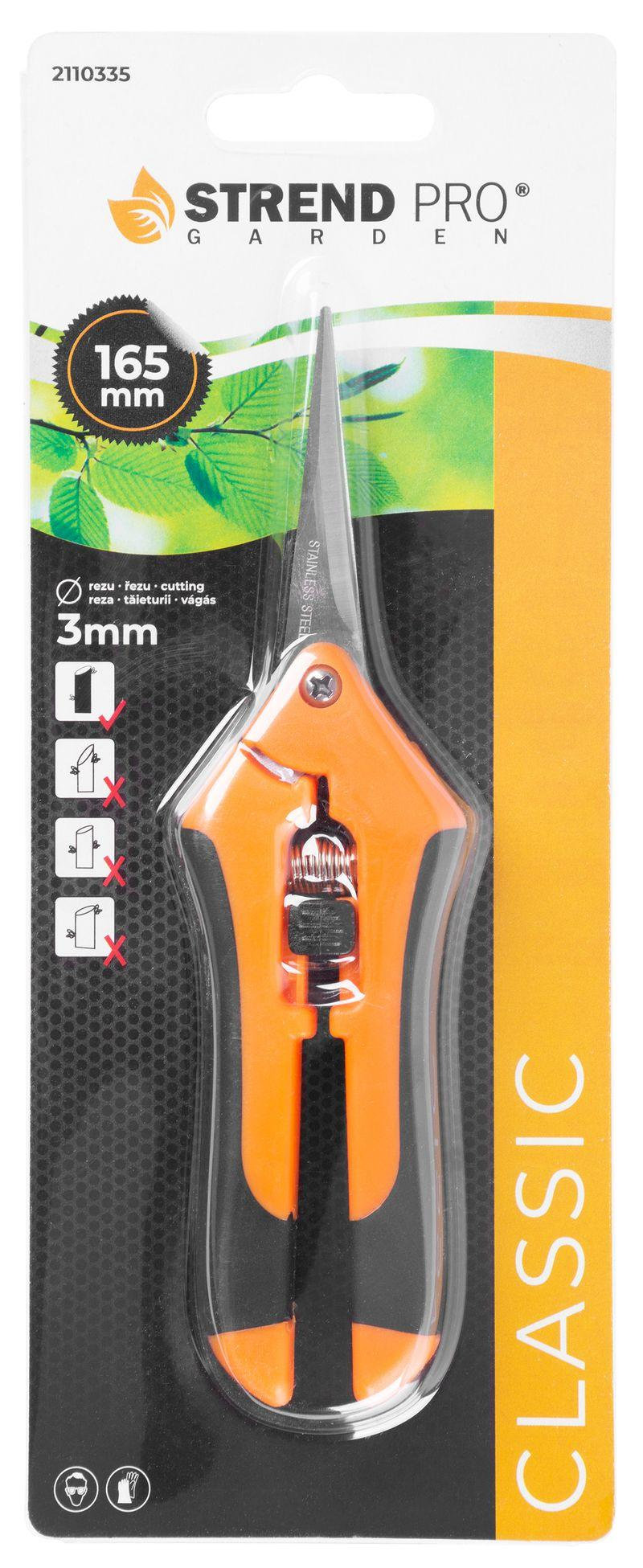 Strend Pro Nožnice ručné, záhradné, zastrihávacie na kvety, rastliny a konáre, oranžové
