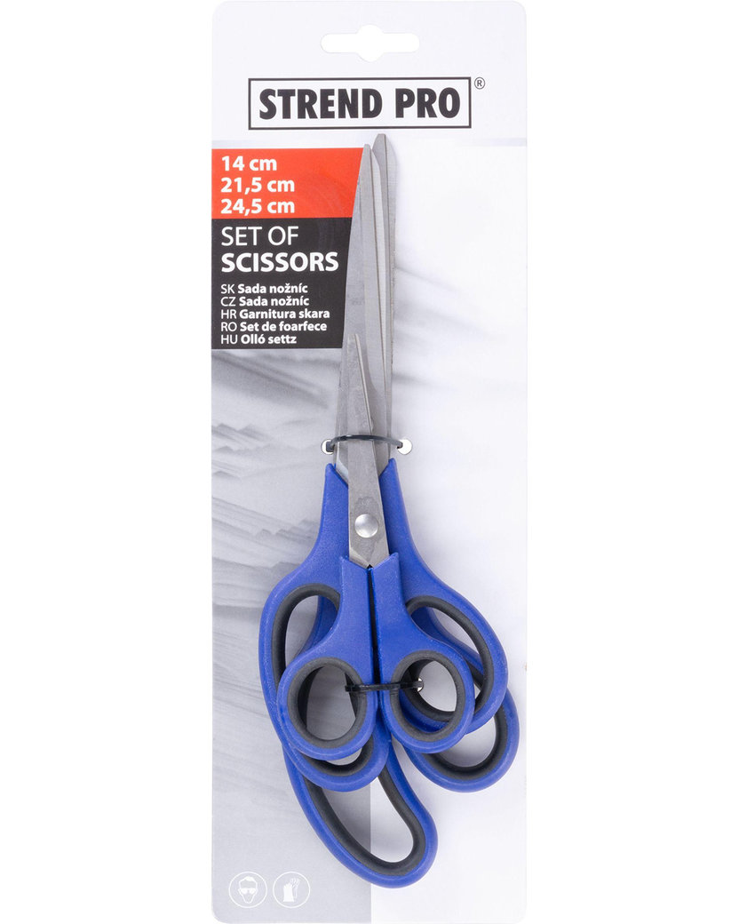 Strend Pro Sada sada kancelárskych nožníc HT6156, 140-215-245 mm, 3 ks