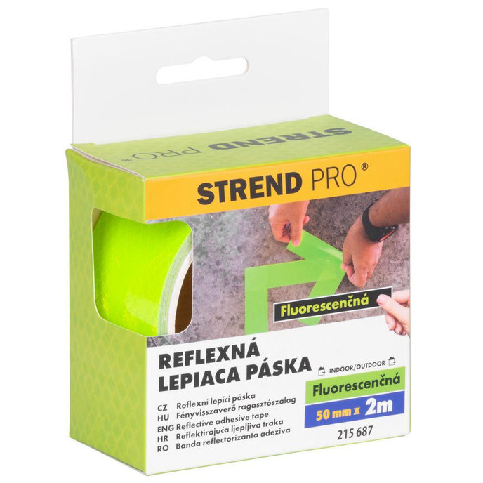 Strend Pro Páska reflexná, samolepiaca, extra viditeľná, zelená, 50 mm x 2 m