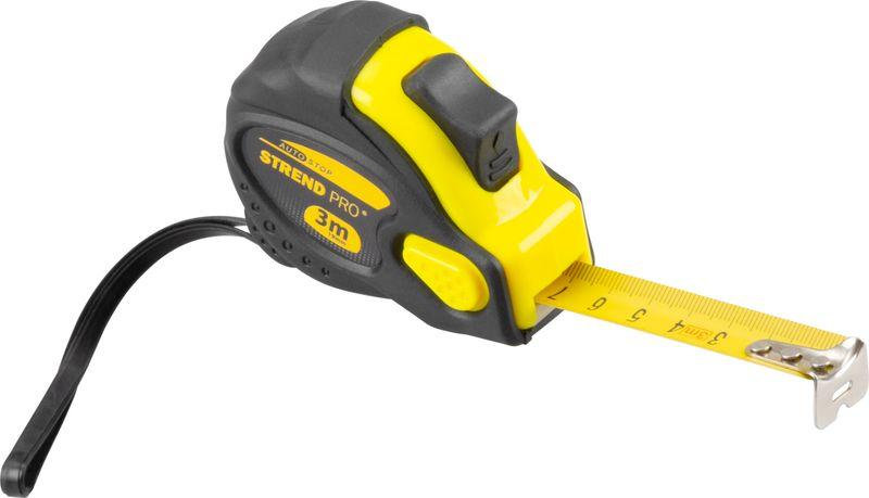 Strend Pro Meter WorkTiger 6E, 3 m, 19 mm, zvinovací, AutoStop, pogumovaný