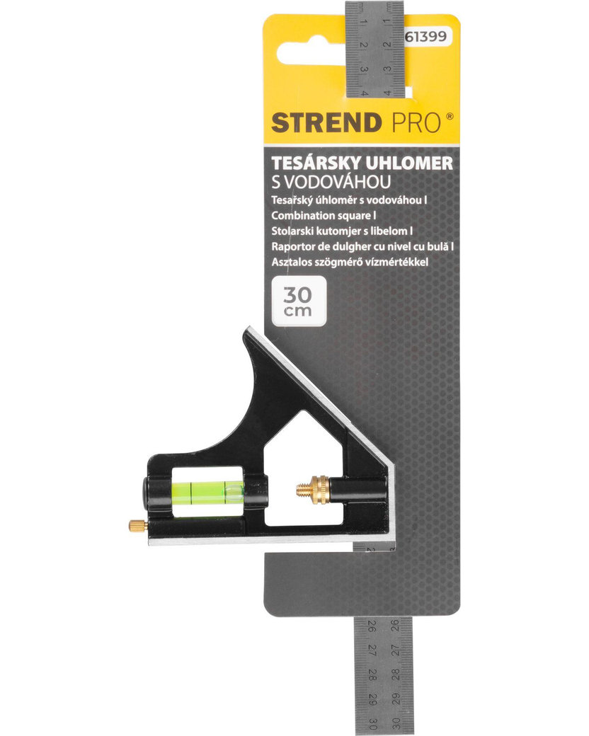Strend Pro Uholník FSC-13, 300 mm, stolársky, s vodováhou