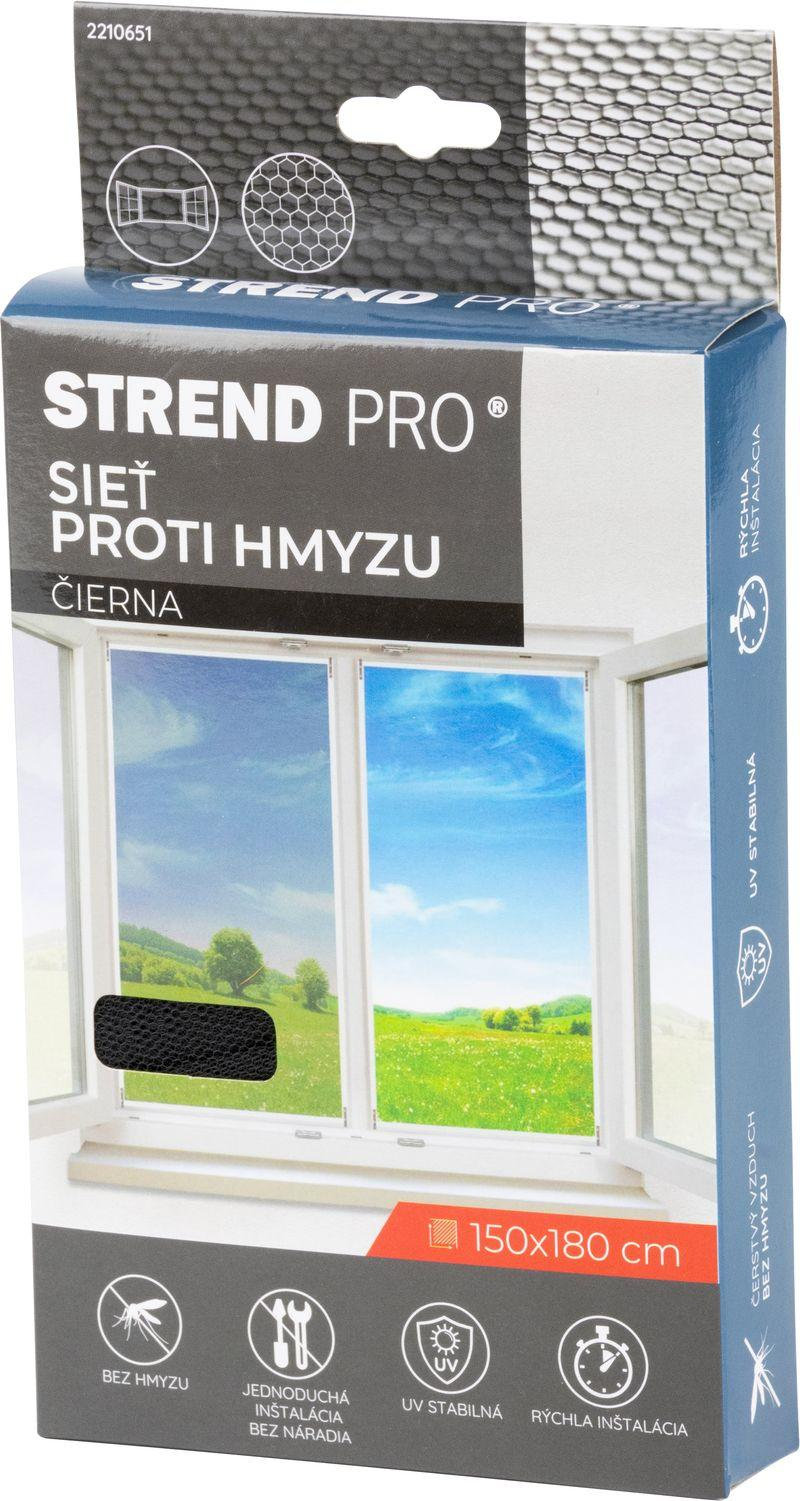Strend Pro Sieť proti hmyzu a komárom na okno, FlyScreen2 150x180 cm, čierna PE