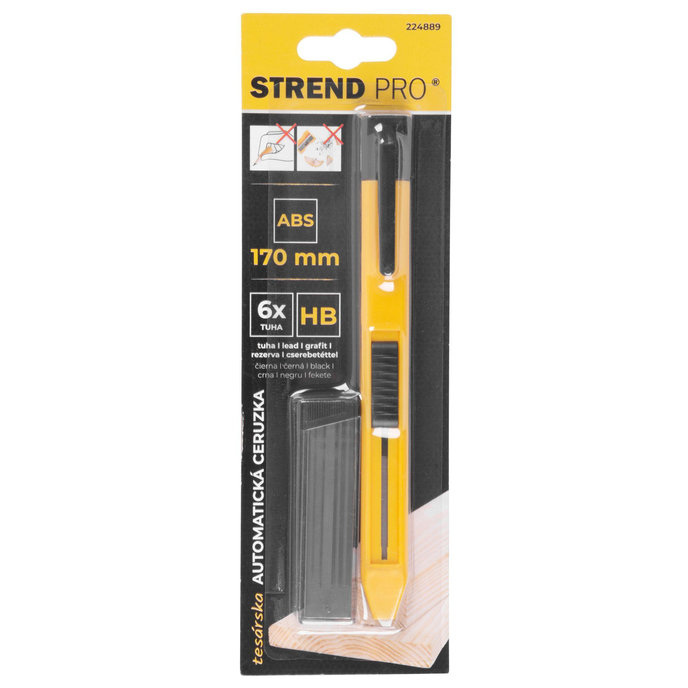 Strend Pro Ceruzka vysúvacia, so sponou, značkovač 170 mm, so 6 tuhami