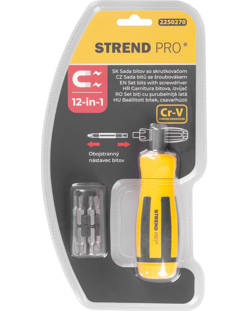 Strend Pro Sada bitov SDX33-112, 13 dielna, s račňovým skrutkovačom