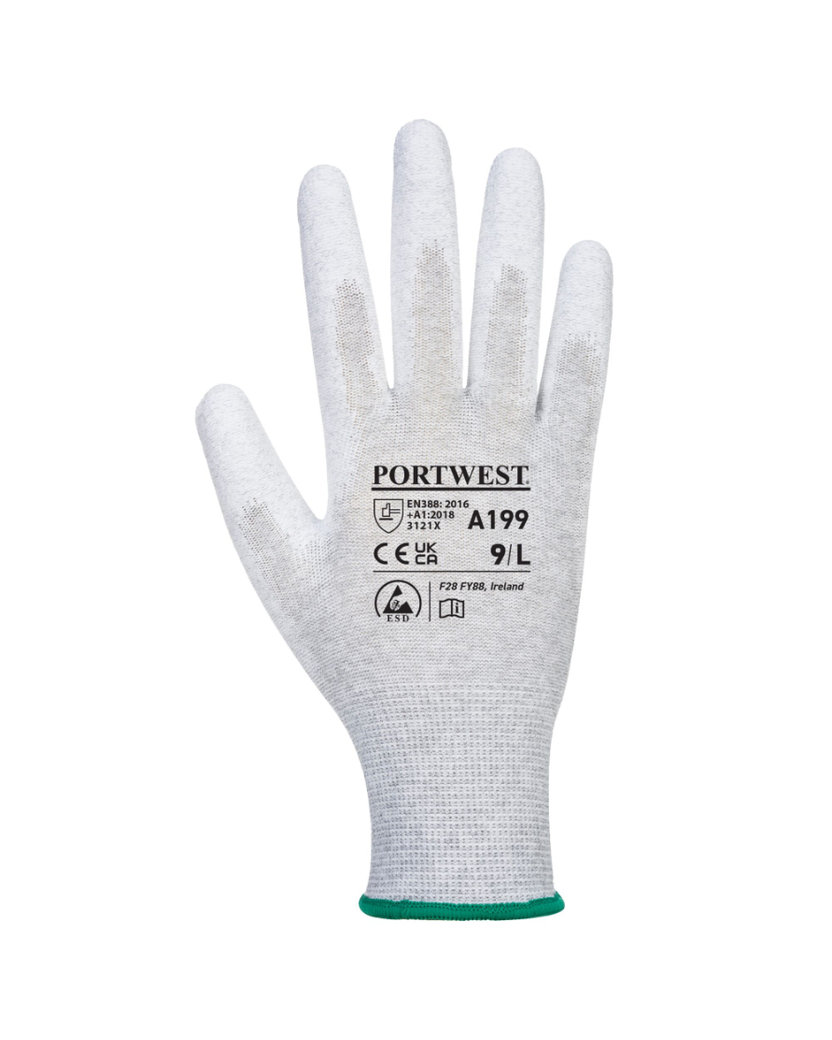 Portwest A199 PU Palm ESD Antistatické rukavice 12 párov