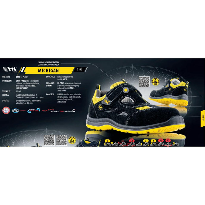VM Footwear MICHIGAN S1PL ESD Bezpečnostné sandále