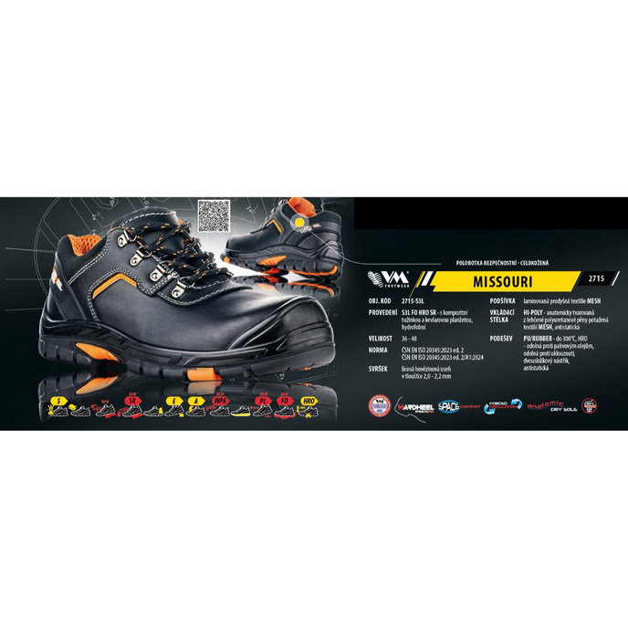 VM Footwear MISSOURI S3L HRO Bezpečnostná obuv
