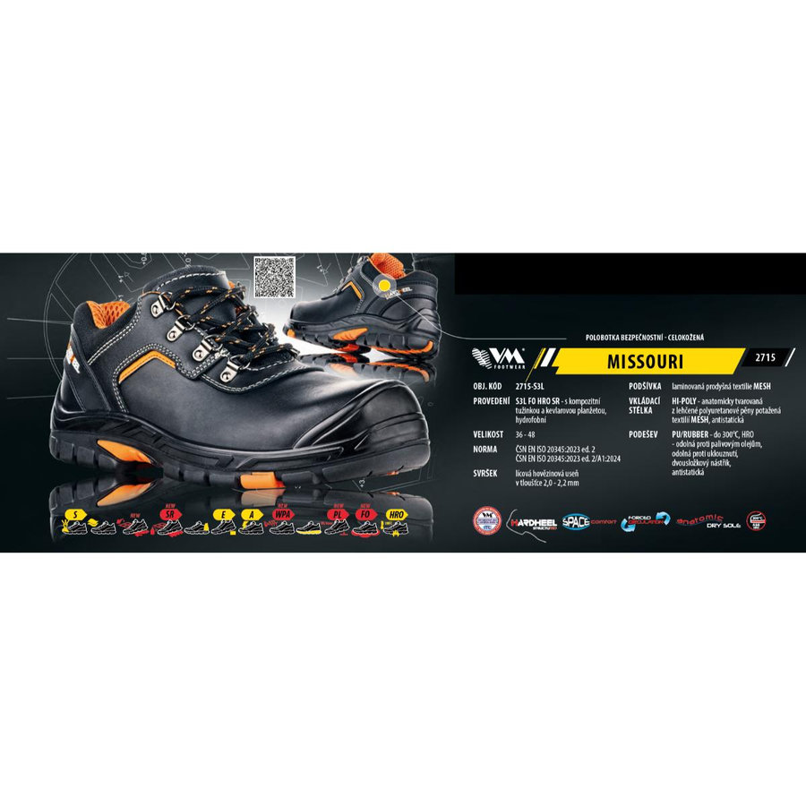 VM Footwear MISSOURI S3L HRO Bezpečnostná obuv