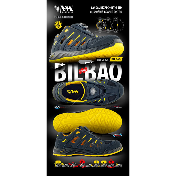 VM Footwear BILBAO S1 ESD BOA Bezpečnostné sandále