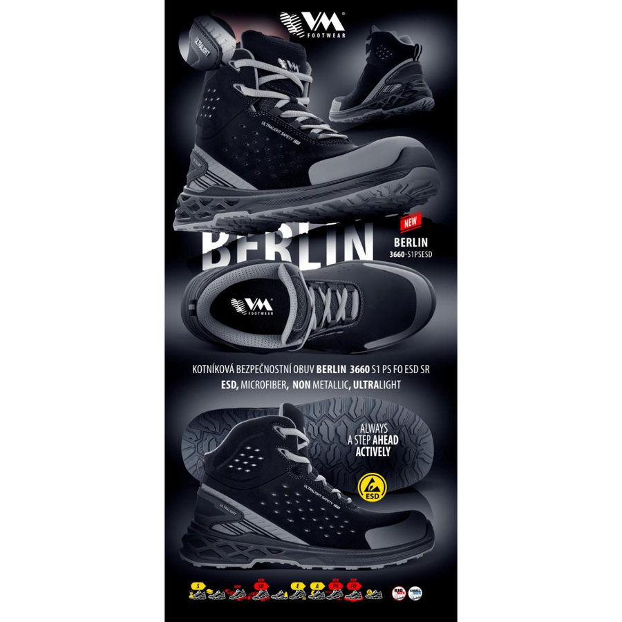 VM Footwear BERLIN S1PS ESD Bezpečnostná obuv