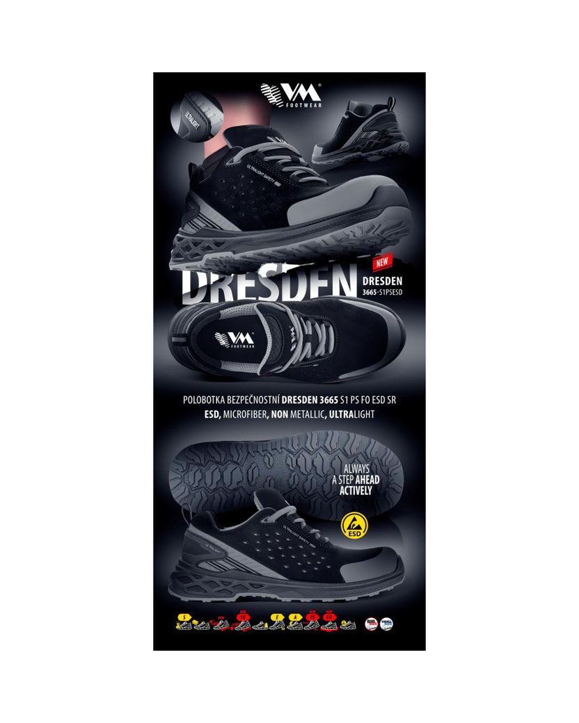 VM Footwear DRESDEN S1PS ESD Bezpečnostná obuv