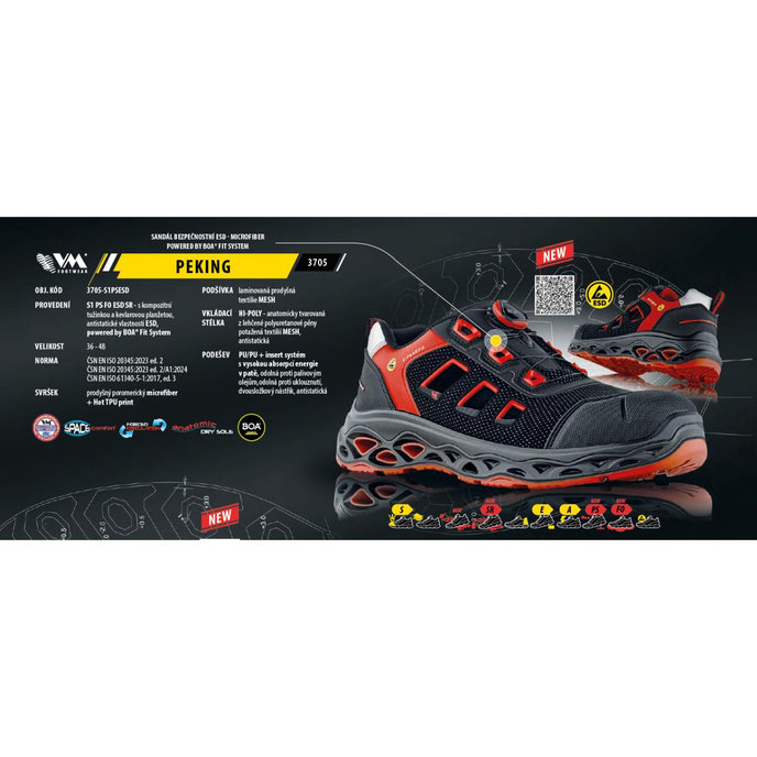 VM Footwear PEKING S1PS ESD Bezpečnostné sandále