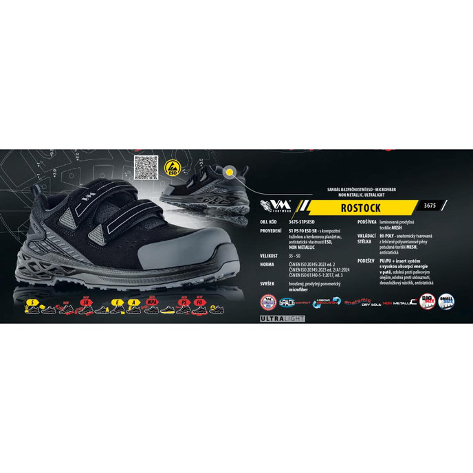 VM Footwear ROSTOCK S1PS ESD Bezpečnostné sandále