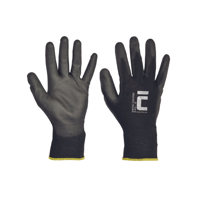 Cerva BUNTING EVOLUTION BLACK Pracovné rukavice 12 párov