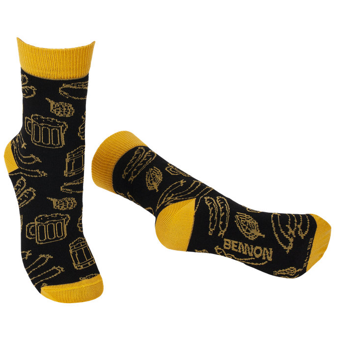 Bennon BENNONKY Beer Socks black/yellow Ponožky