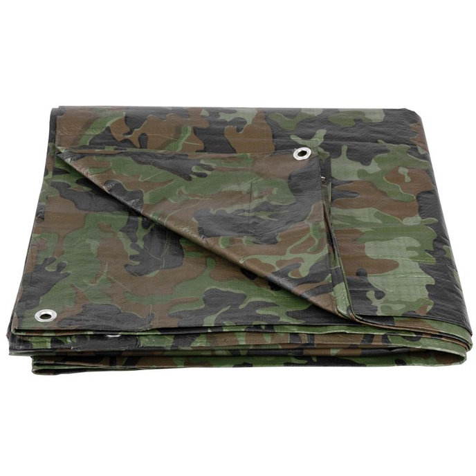 Strend Pro Plachta Tarpaulin Khaki 6x10 m, 80 g/m, zakrývacia, oliva/kamufláž, s okami