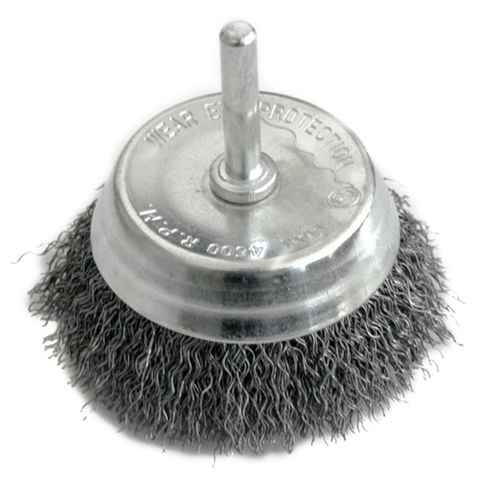 Strend Pro Kefa CCB-509, 50 mm, hrncová, vlnitá, so stopkou, drôt 0.3 mm