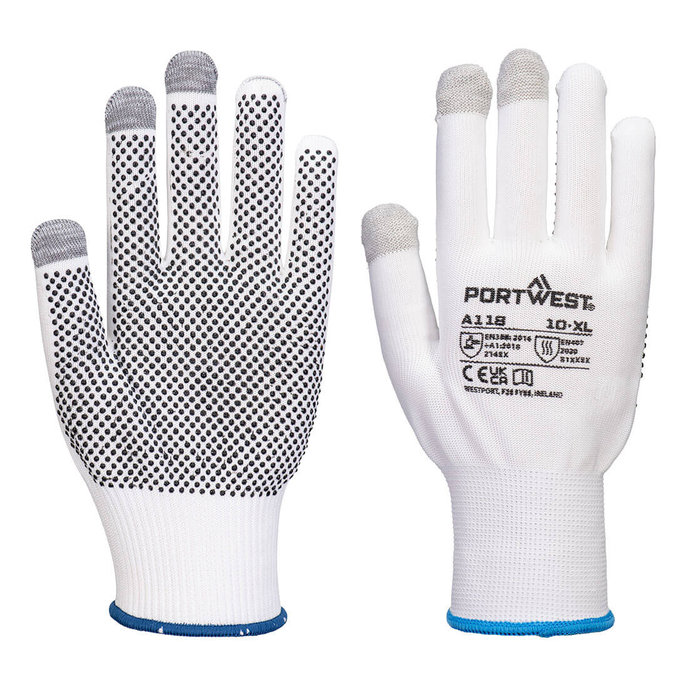 Portwest A118 Grip 13 Textilné rukavice pre dotykový displej 12 párov