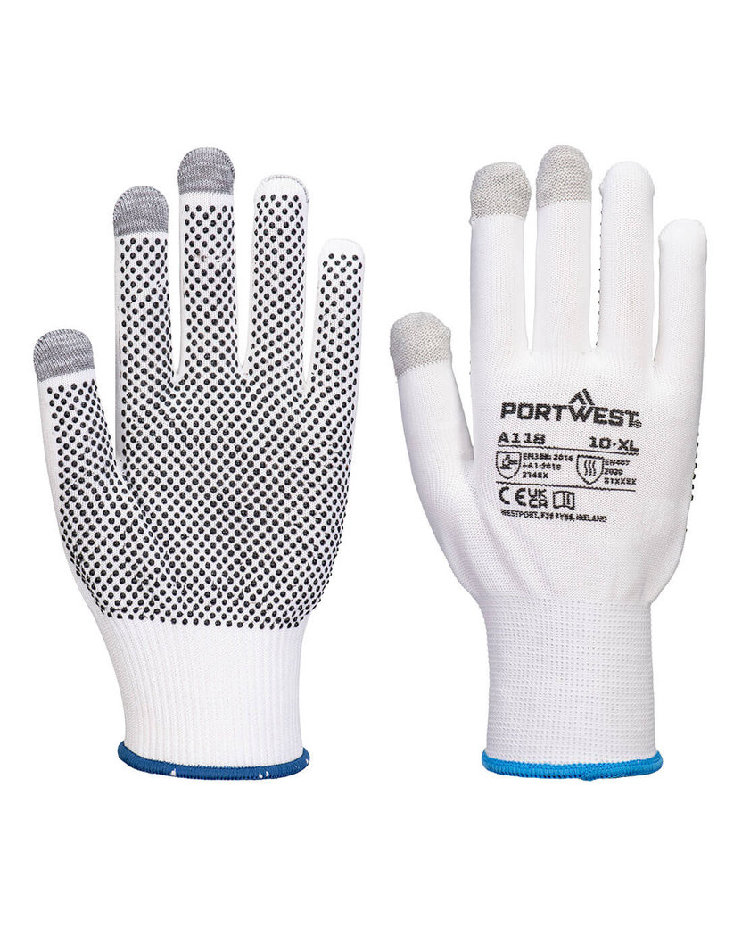Portwest A118 Grip 13 Textilné rukavice pre dotykový displej 12 párov