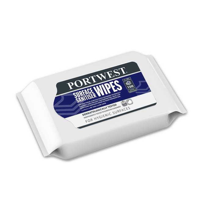Portwest IW51 Čistiace obrúsky na čistenie povrchov (100 obrúskov)