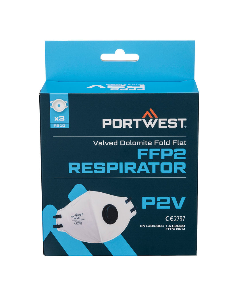 Portwest P210 Dolomit FFP2 Respirátor s ventilom 3 ks
