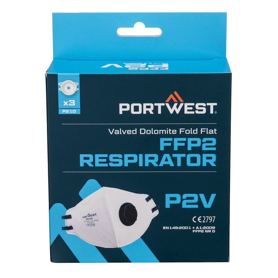 Portwest P210 Dolomit FFP2 Respirátor s ventilom 3 ks