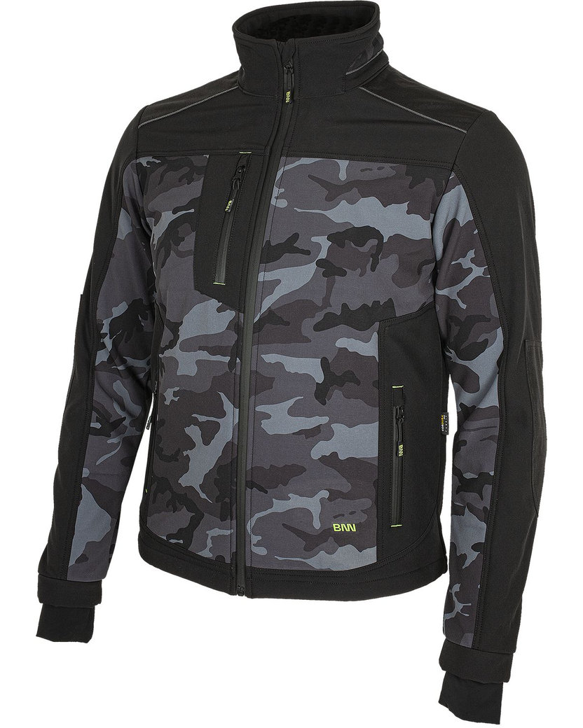 Bennon CAMOS Jacket black/grey Softshellová bunda