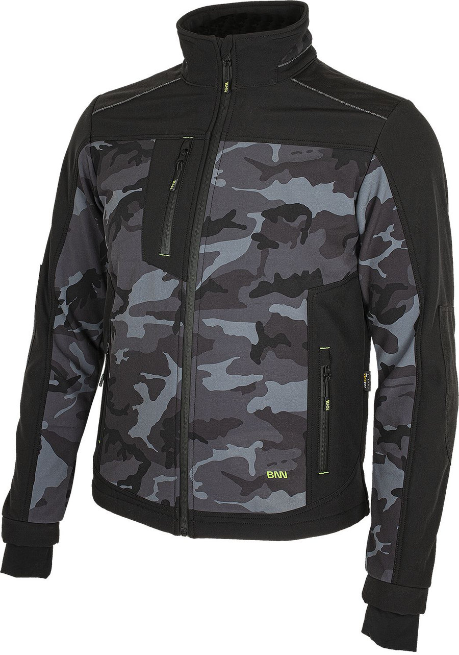 Bennon CAMOS Jacket black/grey Softshellová bunda