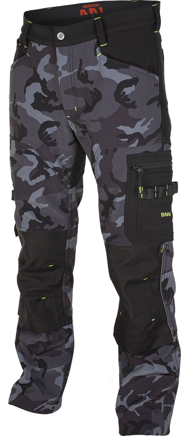 Bennon CAMOS Trousers black/grey Softshellové nohavice