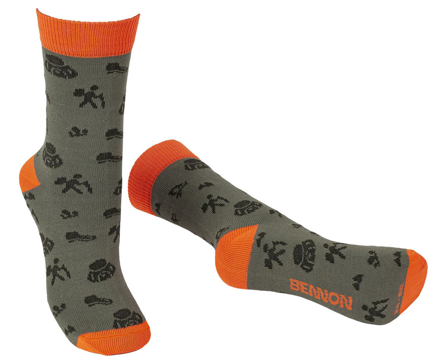 Bennon BENNONKY Trek Socks green/orange Ponožky