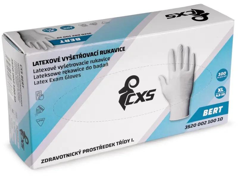 CXS BERT Jednorazové latexové púdrové rukavice 100 ks
