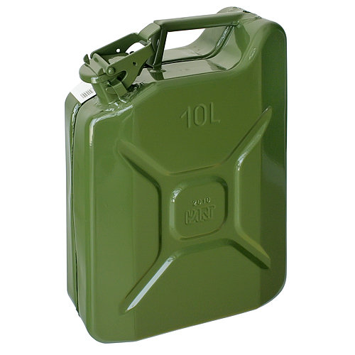 Gelg Kanister JerryCan 10 lit, kovový, na PHM, GS/TUV, zelený, RAL6003