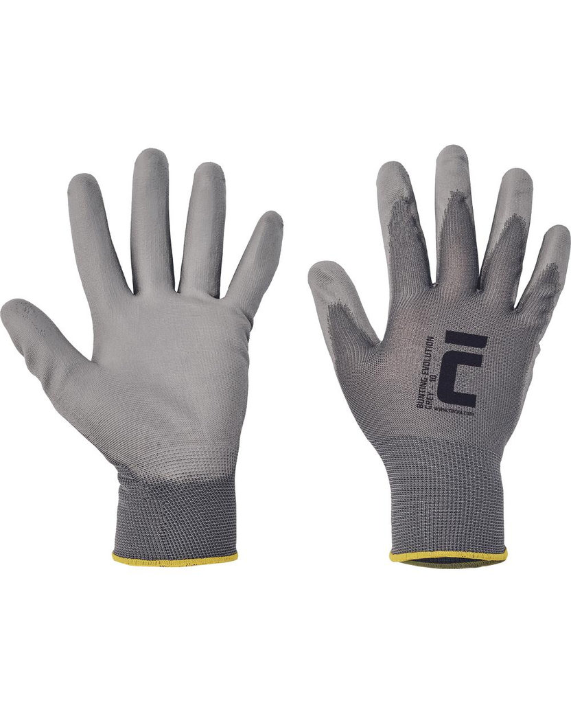 Cerva BUNTING EVOLUTION GREY Pracovné rukavice 12 párov