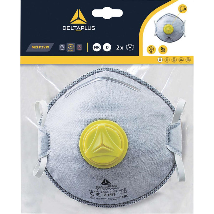 Delta Plus M2FP2VW FFP2 Respirátor s aktívnym uhlím 2 ks