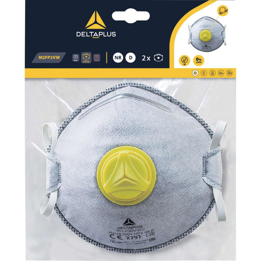 Delta Plus M2FP2VW FFP2 Respirátor s aktívnym uhlím 2 ks