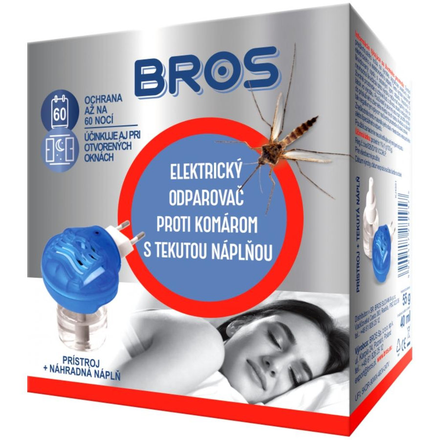 Bros Elektrický odparovač proti komárom s tekutou náplňou 1 ks