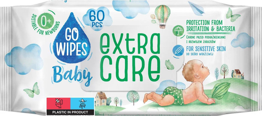 GoWipes Baby Extra Care Detské vlhčené obrúsky 60 ks