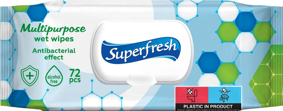 Superfresh Multipurpose Antibakteriálne vlhčené obrúsky 72 ks