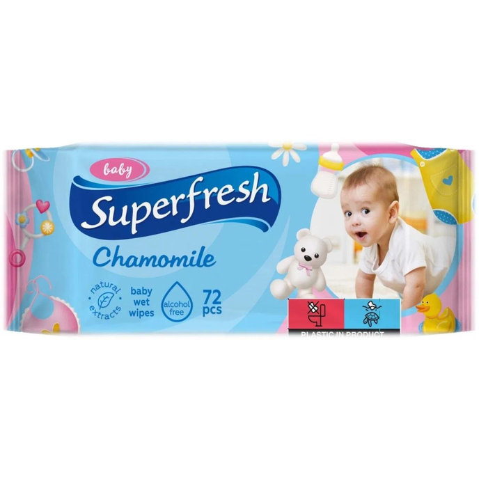 Superfresh Detské vlhčené obrúsky s hermančekom 72 ks