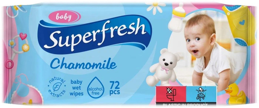 Superfresh Detské vlhčené obrúsky s hermančekom 72 ks