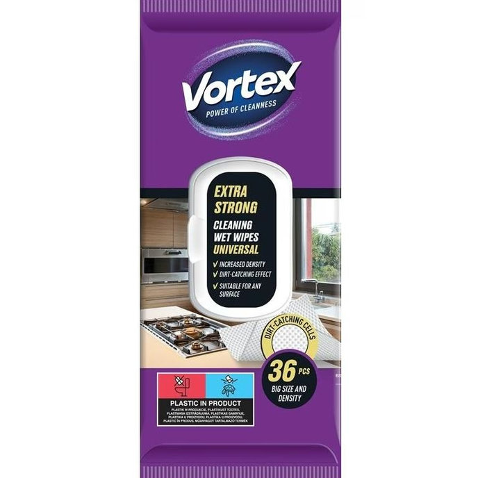 Vortex Čistiace vlhčené obrúsky extra silné 36 ks
