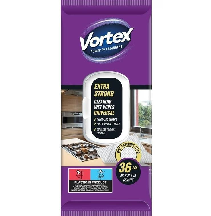 Vortex Čistiace vlhčené obrúsky extra silné 36 ks