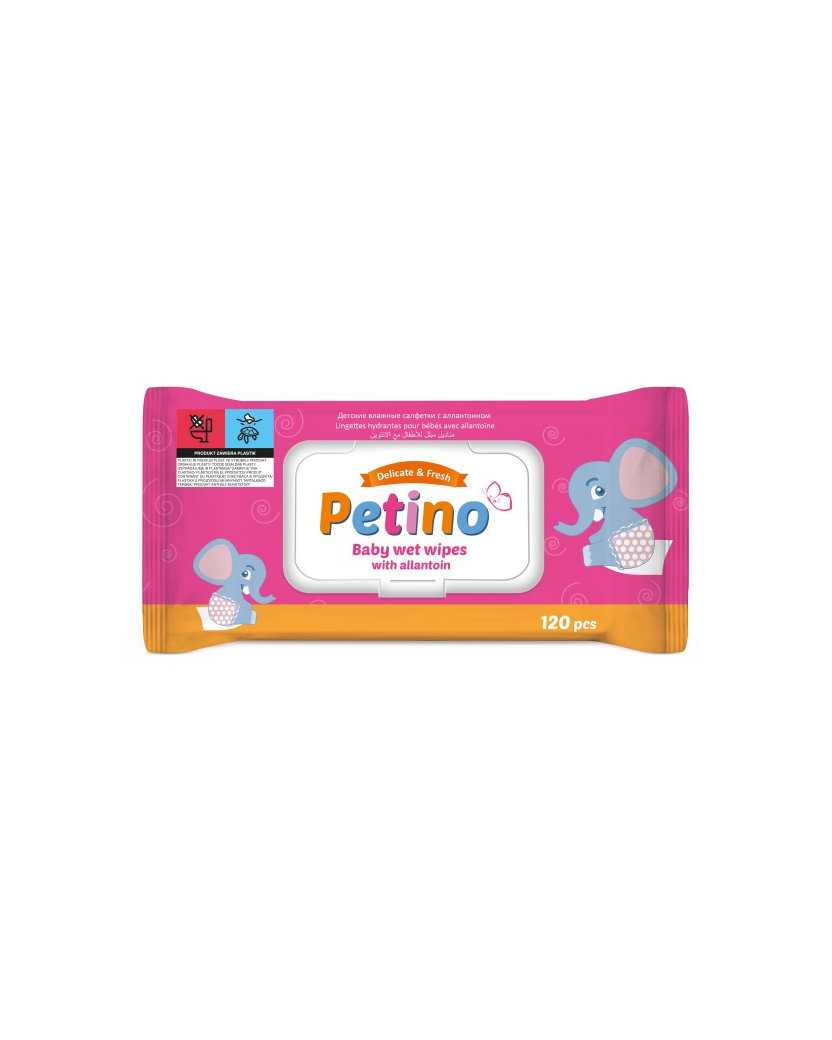 Presto PETINO Detské vlhčené obrúsky s klipom 120 ks