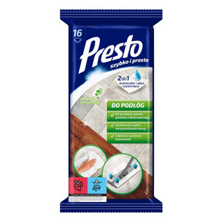 Presto Vlhčené obrúsky na podlahu 2V1 16 ks